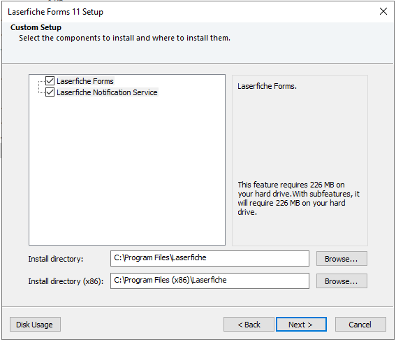 Installing Laserfiche Forms 5252