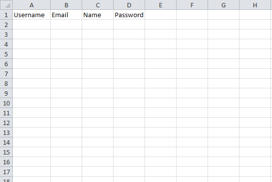 Sample Excel file