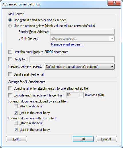 Email Advanced Settings Advanced Email Settings