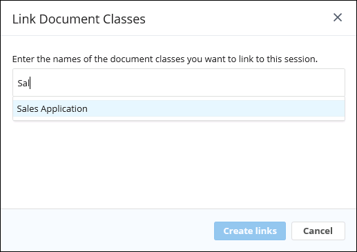 Link Document Classes dialog box