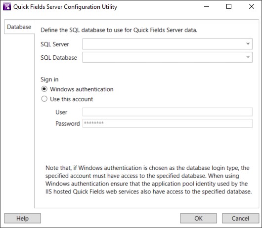 Quick Fields Server Configuration Utility