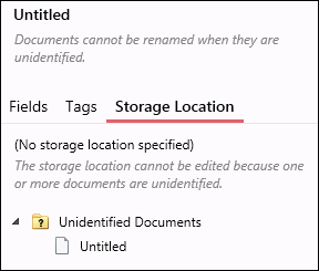 Unidentified documents under Storage Location