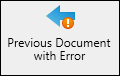 Previous Document with Error button