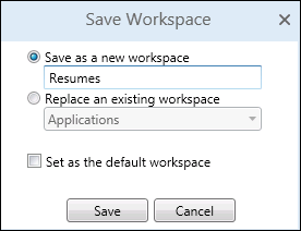 Save Workspace dialog box