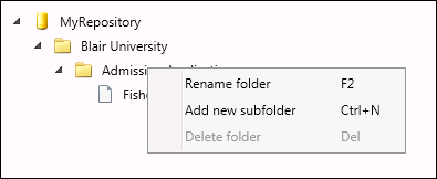 Rename a folder under Storage Location