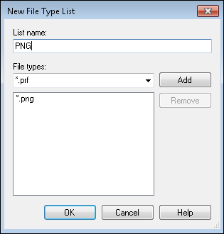 Custom File Type List