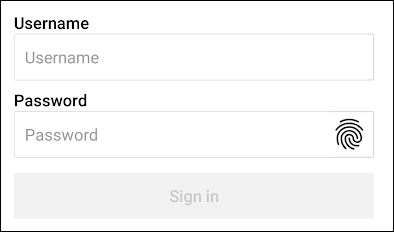Tap the fingerprint icon to sign in using your fingerprint.