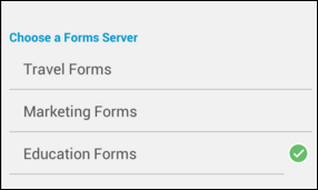 Choose a Forms server.