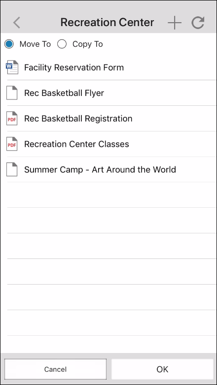 Move or Copy Documents