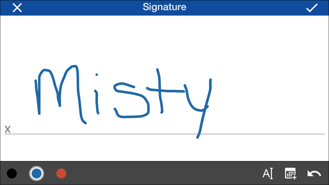 Signature dialog