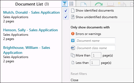 Document List Filter