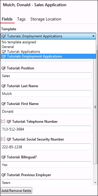 Edit document fields and templates in the Metadata Pane