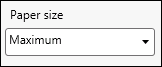 Paper size drop-down