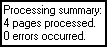 Processing summary example