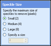 Speckle Size section