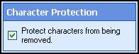 Character Protection section