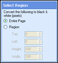 Select Region section