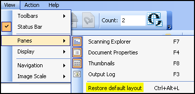 Restore default layout option