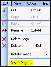 Insert page option