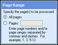 Page Range section