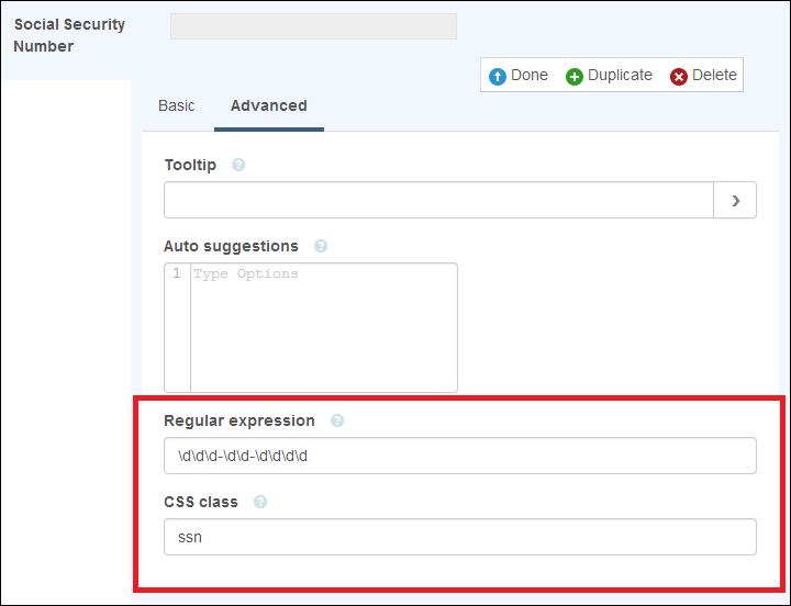 Regular expression and CSS class options