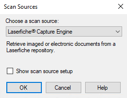 Scan Sources dialog box