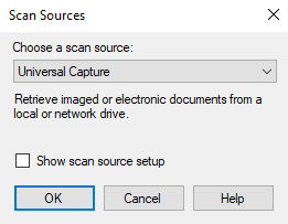 Scan Sources dialog box