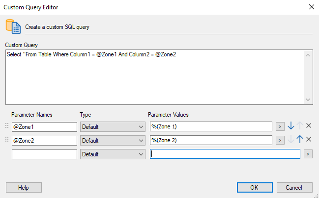 Custom Query Editor