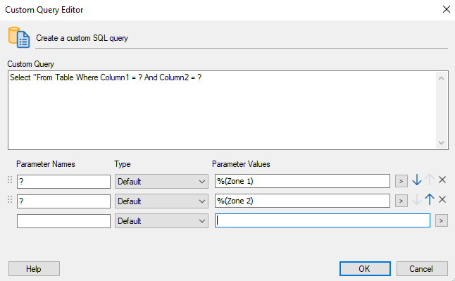 Custom Query Editor
