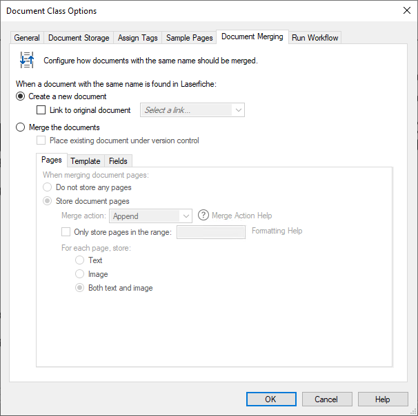 Document Class Merging options