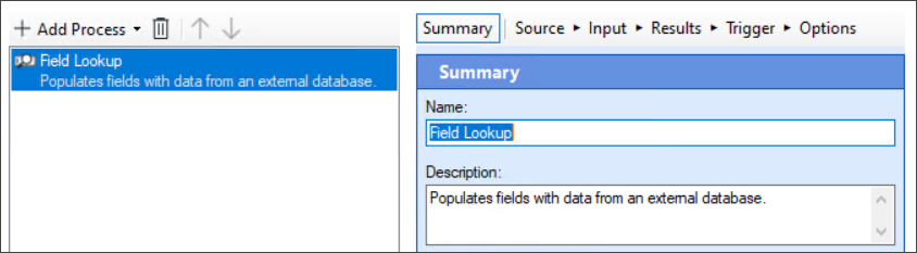 Real-Time Processes tab of the Configure Fields for Document Class dialog box