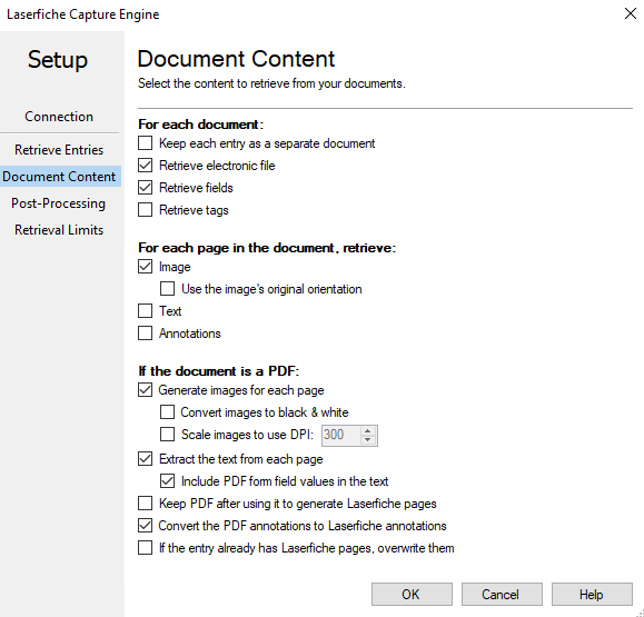 Laserfiche Capture Engine Document Content