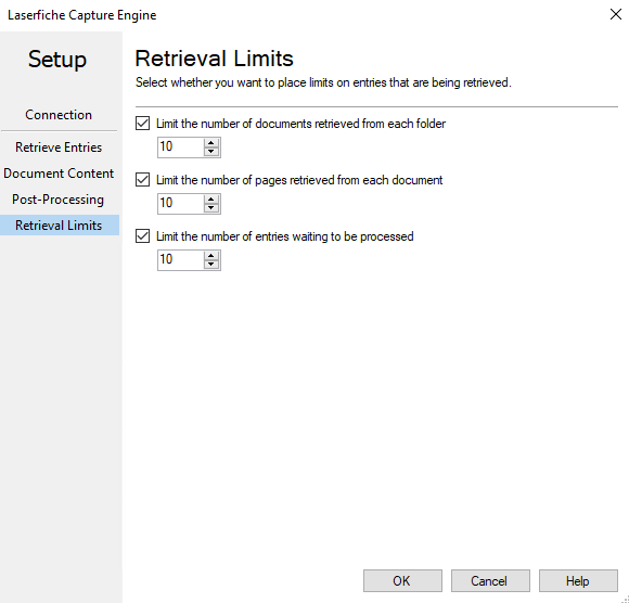 Laserfiche Capture Engine Retrieval Limits