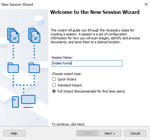 New Full Session Wizard
