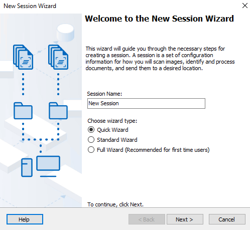 New Session Wizard