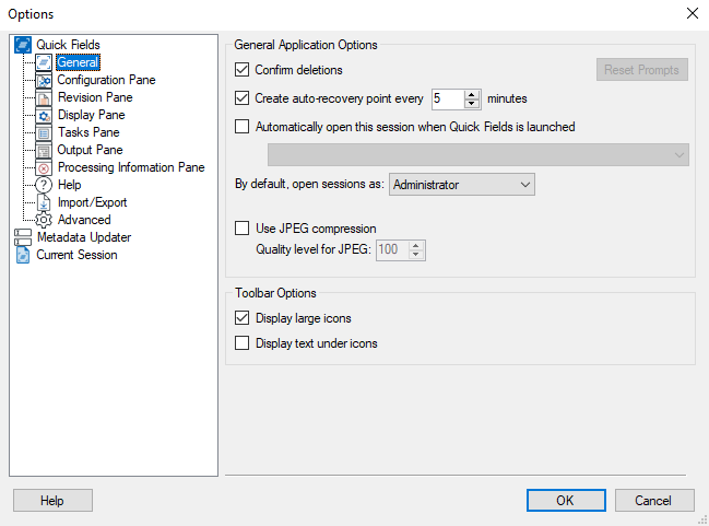General Quick Fields Options