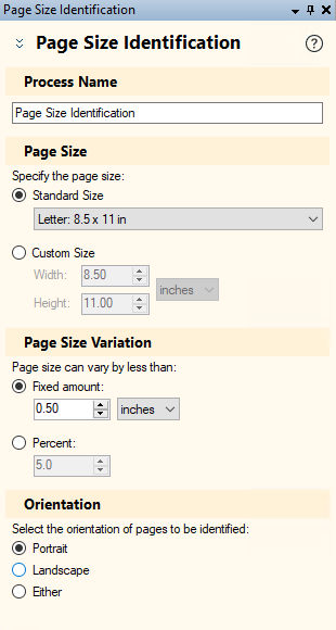 Page Size Identification