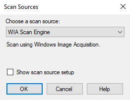 Scan Sources dialog box