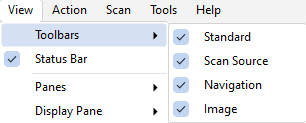 Toolbars options