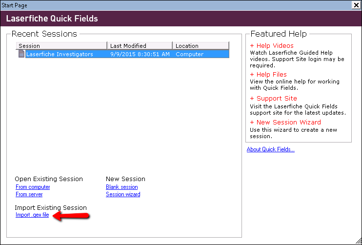 Click Import qex file Import file