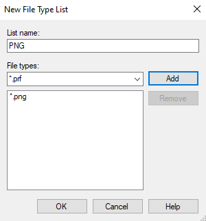 Custom File Type List