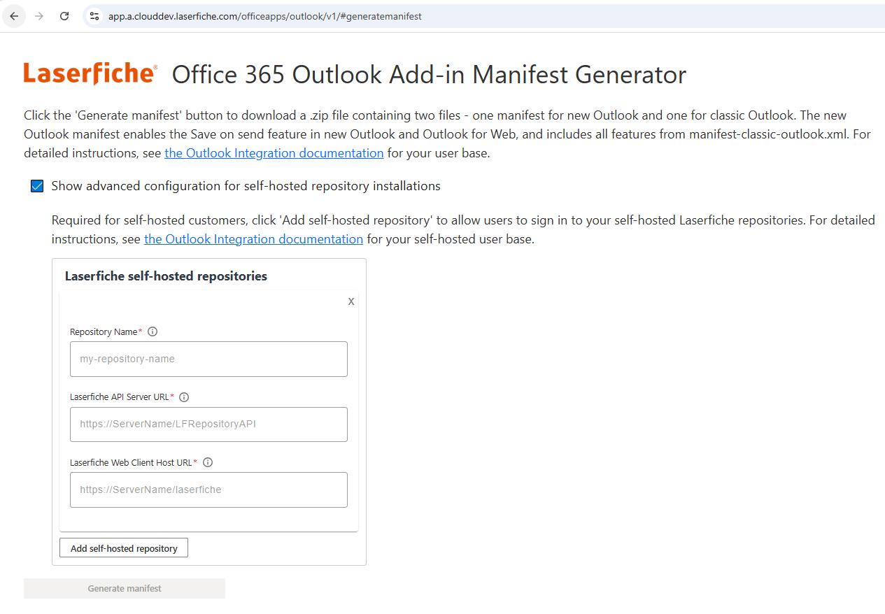 Used to create the application manifests needed for custom installation of the add-in.