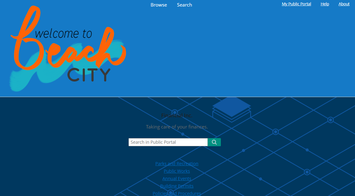 Sample Public Portal page