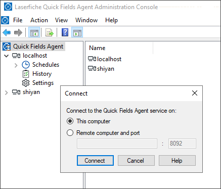 Connect to the Quick Fields Agent Service