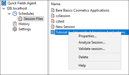 Validate the session to make sure it will run properly