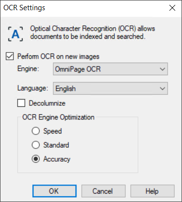 OCR Settings