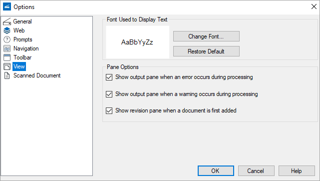 Scanning View Options