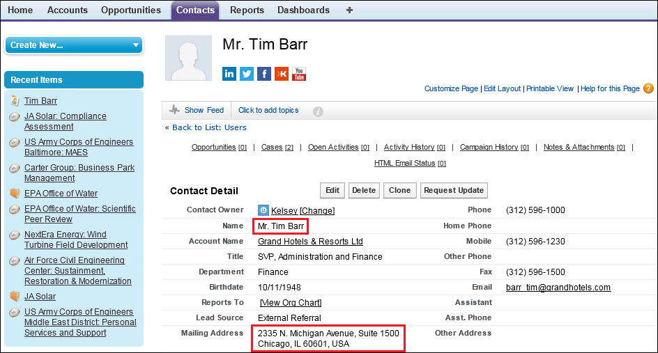 Name and address in SharePoint