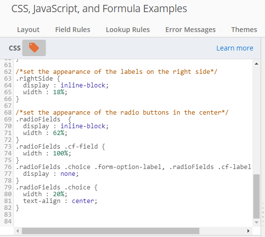 The box for entering custom CSS.