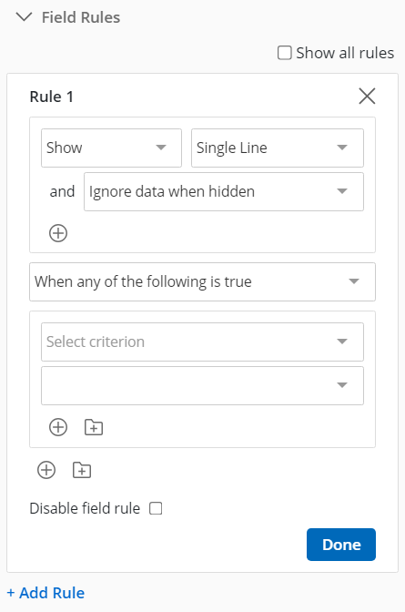 Sample field rule